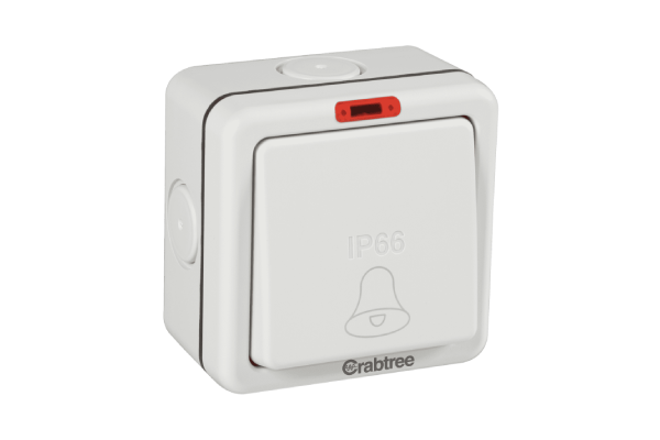 1 Gang 10 A Bell Push Switch with Indicator IP66